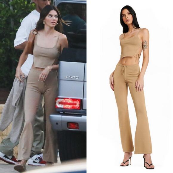 I.AM.GIA | NEW Fiorenza 2-Pieces Set Tan XS Kendall Jenner Blogger Fav Celeb LA - Picture 1 of 8